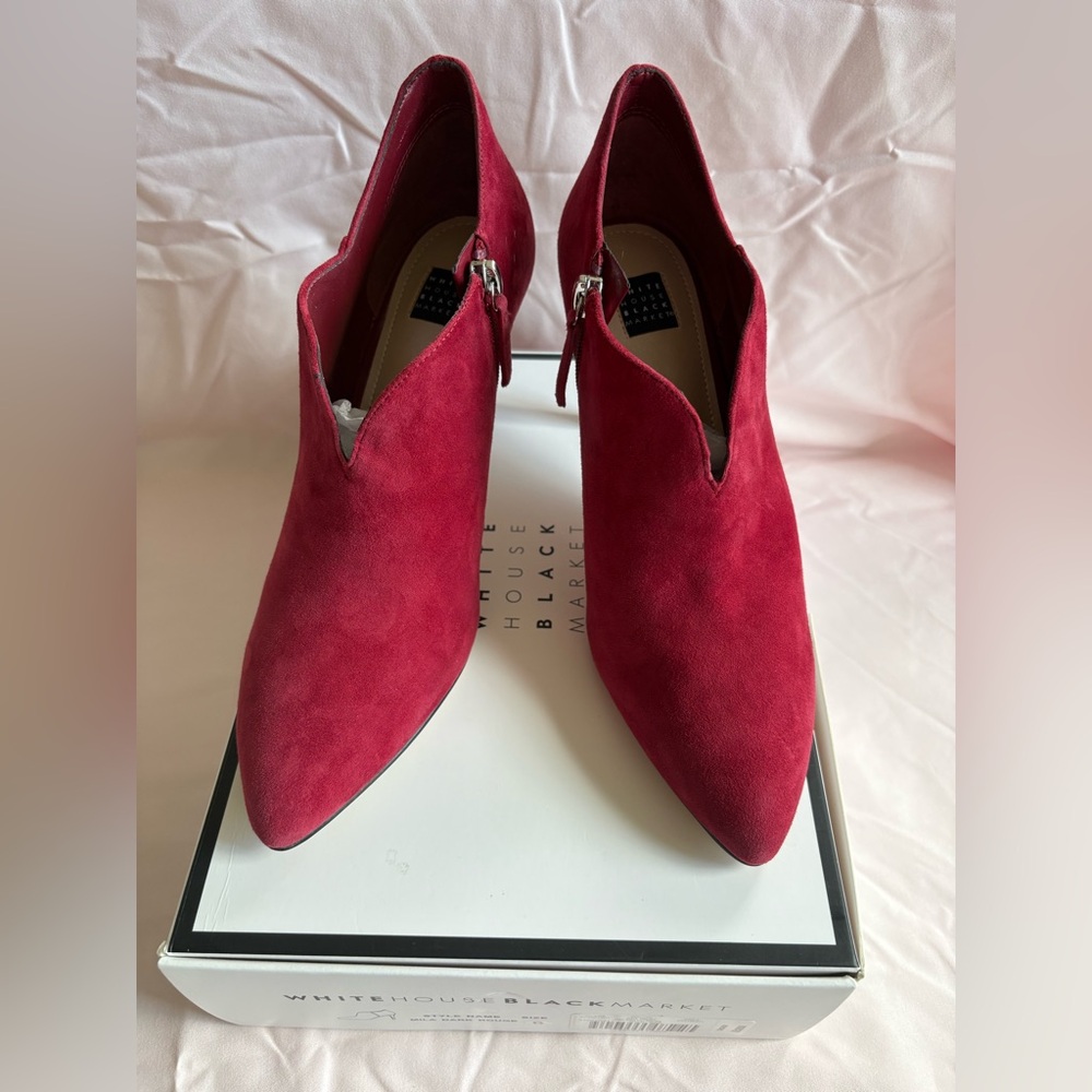 White House Black Market Dark Rouge Ankle Booties - Picture 6 of 11